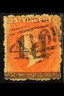 1881  4d On 1s Bright Vermilion, SG 35, Very Fine Used, Particularly Well- Centered For This Extremely Scarce Stamp. For - St.Vincent (...-1979)