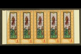 1972  1s Christmas (SG 400) Marginal Horizontal Never Hinged Mint Strip Of Five, The Left Stamp With Part Of The Orange- - Samoa (Staat)