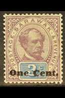 1889-92  1c On 3c Purple And Blue, SG 22, Fine Mint. For More Images, Please Visit Http://www.sandafayre.com/itemdetails - Sarawak (...-1963)