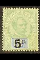 1889-92  5c On 12c Green And Blue With Stop, SG 26, Mint With Good Colour And Large Part Gum, Small Toned Area To Gum. F - Sarawak (...-1963)