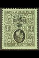 1912-21  1s Black/green "INVERTED WATERMARK Variety, SG 124w, Very Fine Mint For More Images, Please Visit Http://www.sa - Sierra Leone (...-1960)