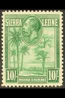 1932  10s Green, SG 166, Very Fine Mint, Well Centred For More Images, Please Visit Http://www.sandafayre.com/itemdetail - Sierra Leone (...-1960)