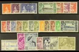 1937-49 COMPLETE MINT KGVI  Presented On A Stock Card, SG 185/208, Very Fine Mint (25+ Stamps) For More Images, Please V - Sierra Leone (...-1960)