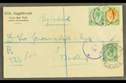 1917  (13 Jul) Printed Registered Cover To Windhuk Bearing ½d And 4d Union Stamps Tied By Very Fine "KUB" Violet Cds Pos - Africa Del Sud-Ovest (1923-1990)
