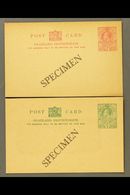 POSTAL STATIONERY  1932-5 KGV  ½d Green & 1d Carmine Postcards, H&G 1/2, Both Unused With "SPECIMEN" Overprints (2). For - Swaziland (...-1967)