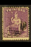 1862-63  1s Bright Mauve Britannia, Thick Paper, SG 67, Neatly Cancelled Leaving Most Of Portrait Clear. For More Images - Trindad & Tobago (...-1961)