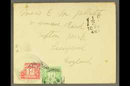 SCARCE COMMERCIAL COVER  Circa 1928 Envelope To England Bearing Type II Cachet (SG C2); On Arrival In England Handstampe - Tristan Da Cunha