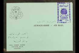 ROYALIST  1966 10b Violet "YEMEN AIRPOST" Handstamp (as SG R130/134) Applied To Complete Blue Aerogramme, Very Fine Unus - Jemen