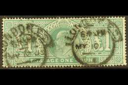 1902-10  £1 Dull Blue Green, SG 266, Good Used With Twin London Hooded Circle Cancels & Small Faults For More Images, Pl - Zonder Classificatie