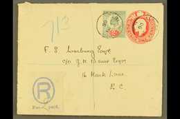 1906  (31 Jan) Neat 1d Postal Stationery Envelope, Registered Within London, Uprated By 2d Adhesive and Tied By Fine Alb - Non Classificati