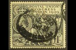 1929  £1 Black PUC, SG 438, Used Parcel Cancel. For More Images, Please Visit Http://www.sandafayre.com/itemdetails.aspx - Unclassified