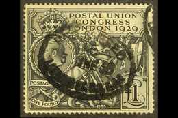 1929  £1 Black PUC, SG 438, Used Parcel Cancel. For More Images, Please Visit Http://www.sandafayre.com/itemdetails.aspx - Zonder Classificatie