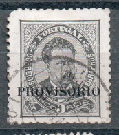 PORTOGALLO 1892 5 R.  Nero PROVVISORIO - Used Stamps
