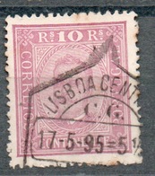 PORTOGALLO 1892 10 R. Lilla NNULLO LISBOA CENTRO 17/5/95 - Used Stamps