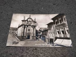 ANTIQUE PHOTO POSTCARD PORTUGAL VILA REAL - IGREJA DOS CLERIGOS E RUA DIREITA - CIRCULATED 1951 - Vila Real