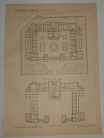 Plan De La Maison De Retraite Galignani Frères à Neuilly Sur Seine. M M. Delaage Et Véra, Architectes. 1891. - Travaux Publics