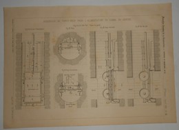 Plan Du Réservoir De Torcy Neuf Pour L'alimentation Du Canal Du Centre. 1891. - Travaux Publics