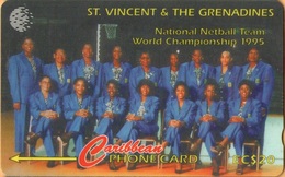 St. Vincent & The Grenadines - STV-243B, GPT, 243CSVB, Netball Team 1995, Sports, 20 EC$, 15.000ex, 1998, Used - San Vicente Y Las Granadinas