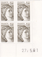 N° 2057 Coin Daté En Timbres Neufs Sabine 27/05/81 - 1980-1989
