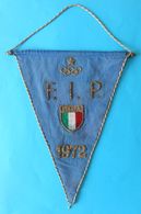 ITALY NOC - OLYMPIC GAMES MUNICH 1972. - BASKETBALL TEAM - Orig. Vintage Large Pennant Basket-ball Pallacanestro Italia - Uniformes Recordatorios & Misc