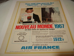 ANCIENNE PUBLICITE AIR FRANCE VACANCE 1967 - Werbung