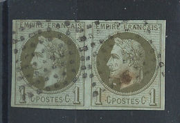 Colonies Générales  N°7 Obl (FU) 1871/72 - Paire Avec Certificat - Napoléon III.