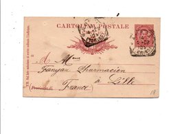 ITALIE ENTIER DE AOSTE POUR LA FRANCE DU 14/4/1902 - Machine Stamps (ATM)