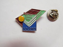 Beau Pin's , Tennis , Roland Garros 1989 , Sogéres , Double Moules , Signé Stadium - Tennis