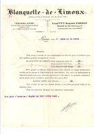 COURRIER Vve AUGUSTE TAILHAN BLANQUETTE DE LIMOUX à LIMOUX AUDE - 1900 – 1949