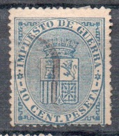 SPAGNA 1874 Imposta Di Guerra  10 C. Celeste - Used Stamps