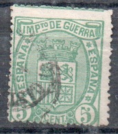 SPAGNA 1874 Imposta Di Guerra  5 C. Verde - Used Stamps