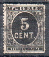 SPAGNA 1897 Imposta Di Guerra 5 C. - Usados