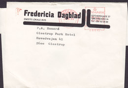 Denmark FREDERICIA DAGBLAD (Newspaper), FREDERICIA 1982 Meter Wrapper Bande Journal GLOSTRUP (2 Scans) - Vignette [ATM]