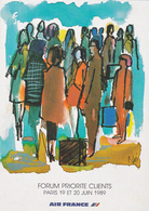 Delcampe - PAGES  Raymond  - Air France Forum Priorite Clients - Aviation - CPM  10,5x15 TBE 1989 Neuve Carte Signée Par L'auteur - Pages