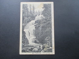 AK Schlesien 1942 Th. Blätterbauer's Schlesische Ansichten No 43. Künstlerkarte Der Zackenfall. Wasserfall - Schlesien