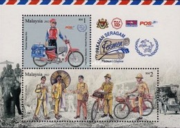 Malaysia 2012, Postal Uniforms, Car, Moto, Bikes, BF - Motorbikes