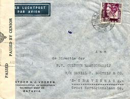 Singapore 1940 Batavia Netherlands Indies Passed By Censor 51 Censored Transit Cover - Singapour (...-1959)