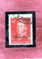 ARGENTINA 1955 1961 OFFICIAL STAMPS SERVICIO OFICIAL JOSE DE SAN MARTIN CENT. 40c USATO USED OBLITERE' - Oficiales