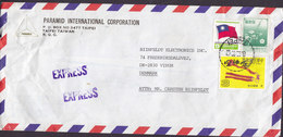 Taiwan 2x (Purple) EXPRESS Cds. PARAMID INTERNATIONAL CORP. TAIPEI 1986 Cover Brief VIRUM Denmark (2 Scans) - Lettres & Documents