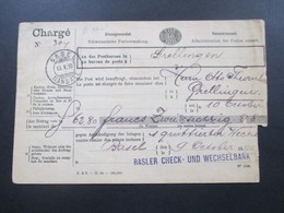 Schweiz 1890 Brief / Charge Einzugsmandat Basler Check Und Wechselbank. Stempel Basel Mandate / Grellingen - Covers & Documents