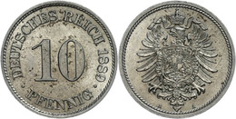 60 10 Pfennig, 1889, A, Vz-st., Katalog: J. 4 Vz-st - Sonstige & Ohne Zuordnung