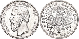 66 5 Mark, 1900, Friedrich I., Kl. Rf., Vz., Katalog: J. 29 Vz - Sonstige & Ohne Zuordnung