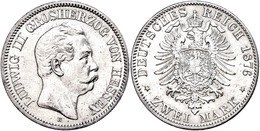 68 2 Mark, 1876, Ludwig III., Wz. Rf., Vz-st., Katalog: J. 66 Vz-st - Sonstige & Ohne Zuordnung