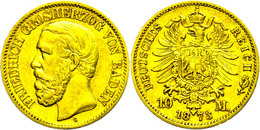 72 10 Mark, 1873, Friedrich I., Wz. Rf., Ss., Katalog: J. 183 Ss - Other & Unclassified