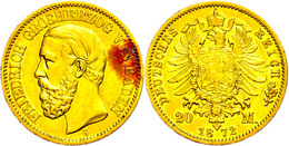 74 20 Mark, 1872, Friedrich I., Kl. Rf., Fleck Auf Dem Avers, Ss, Katalog: J. 184 Ss - Andere & Zonder Classificatie