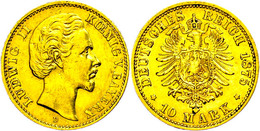 78 10 Mark, 1875, Ludwig II., Kl. Rf., Vz., Katalog: J. 196 Ss - Autres & Non Classés