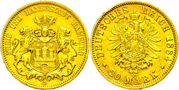 81 20 Mark, 1884, Kl. Rf., Ss., Katalog: J. 210 Ss - Other & Unclassified