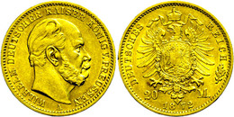 87 20 Mark, 1872, A, Wilhelm I., Randfehler, Ss., Katalog: J. 243 Ss - Sonstige & Ohne Zuordnung
