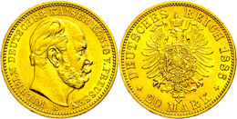 95 20 Mark, 1886, Wilhelm I., Wz. Rf., Ss-vz., Katalog: J. 246 Ss-vz - Sonstige & Ohne Zuordnung