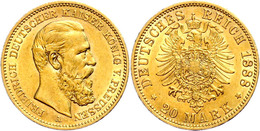 97 20 Mark, 1888, Friedrich III., Kl. Rf., Ss-vz., Katalog: J. 248 Ss-vz - Andere & Zonder Classificatie